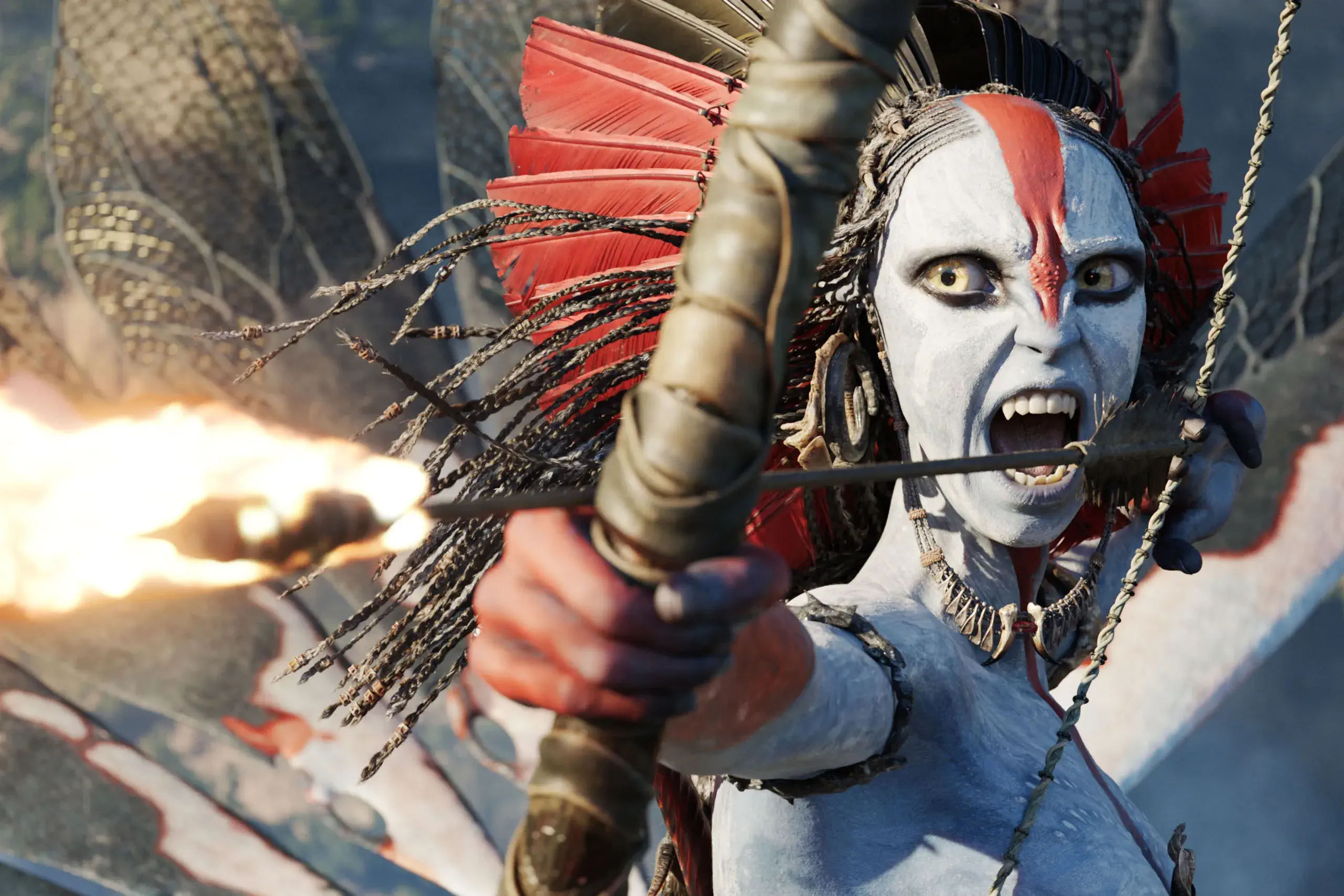 Image of scene from the film Avatar: Fire and Ash