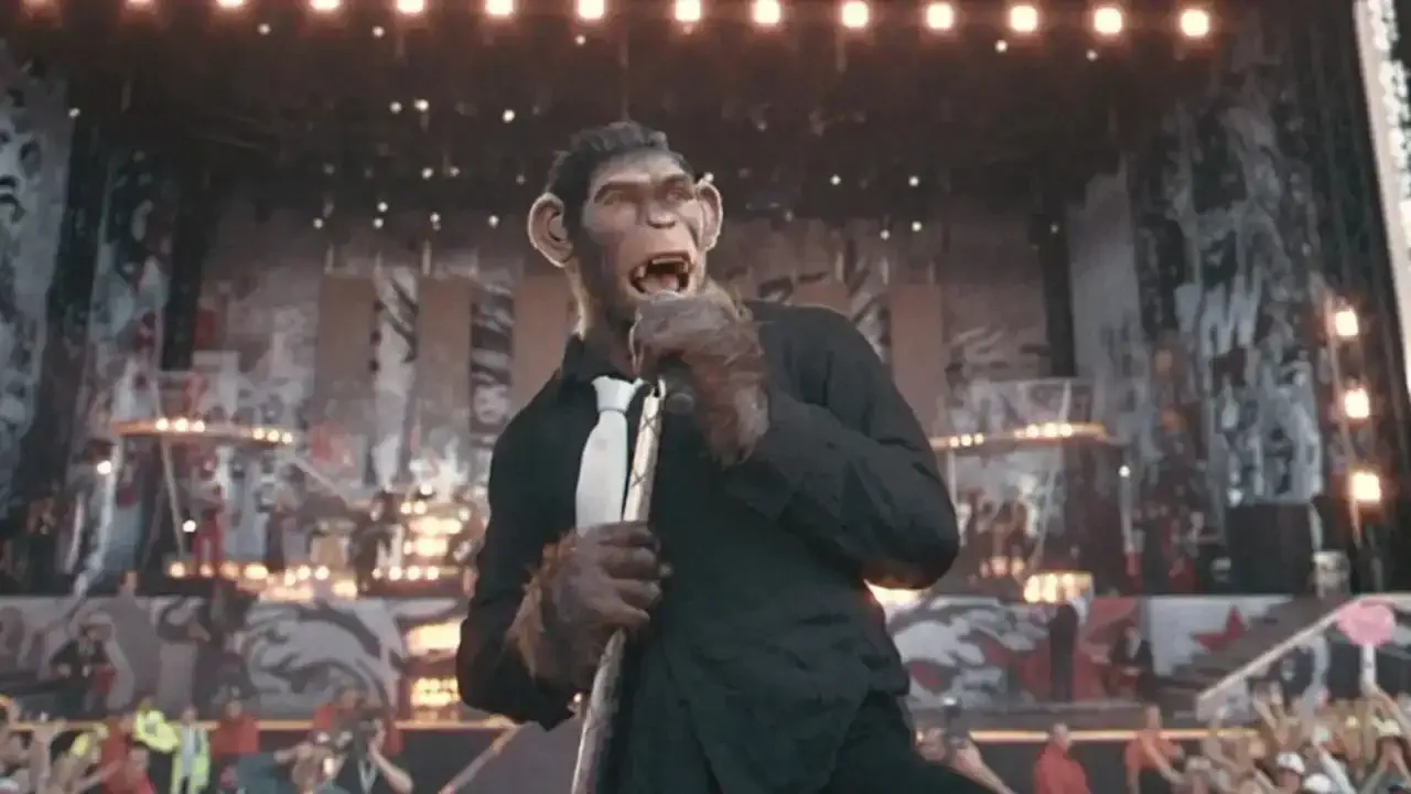 Image of scene from the film Better Man