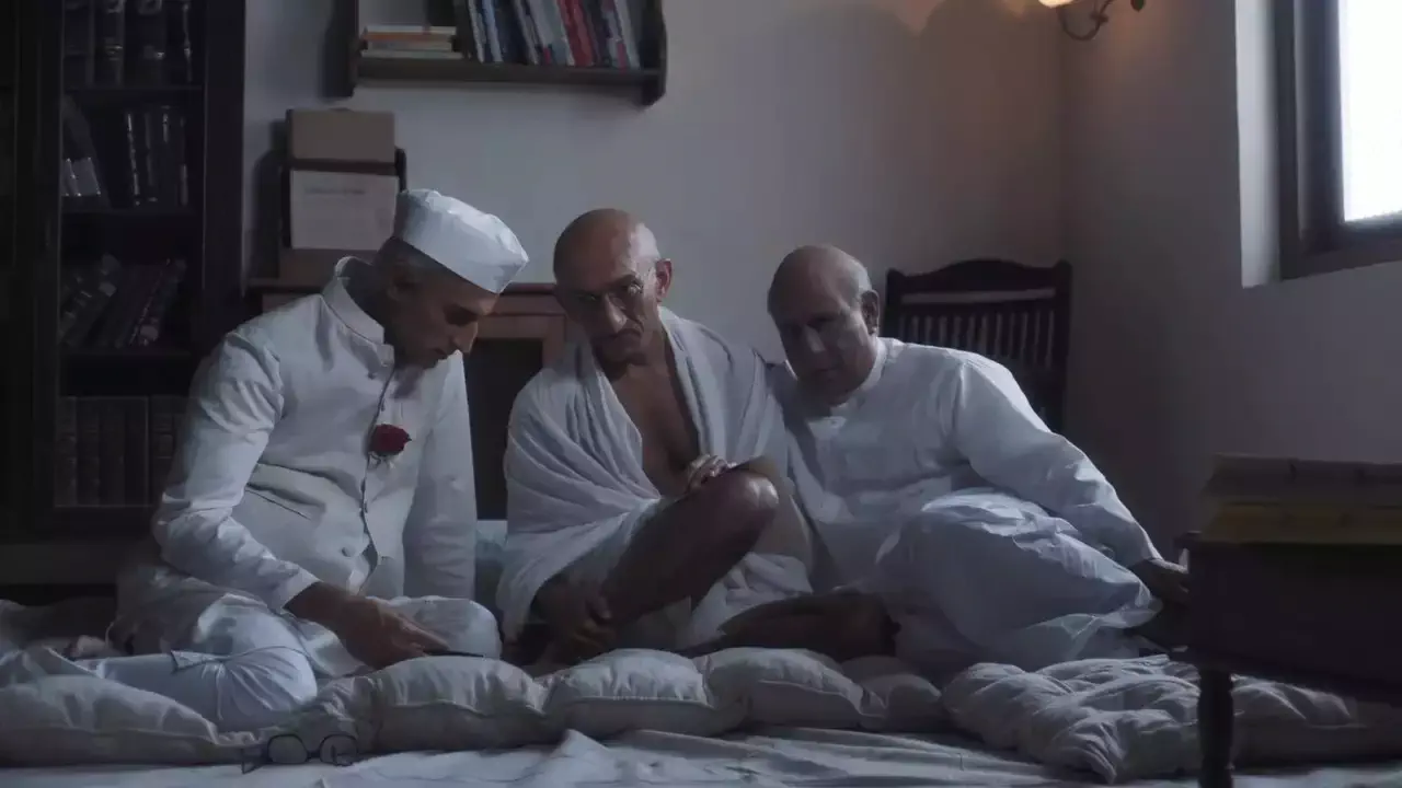 Image of scene from the film Freedom at Midnight