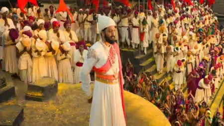 Image of scene from the film Raja Shivaji