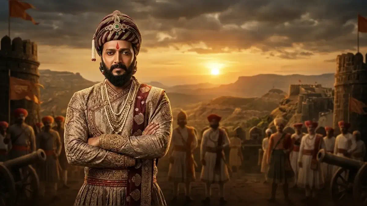 Image of scene from the film Raja Shivaji