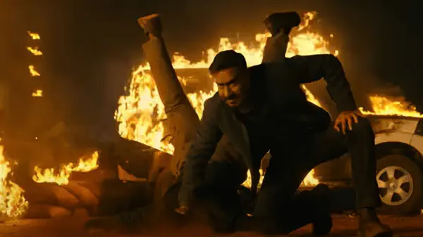 Image of scene from the film Singham Again