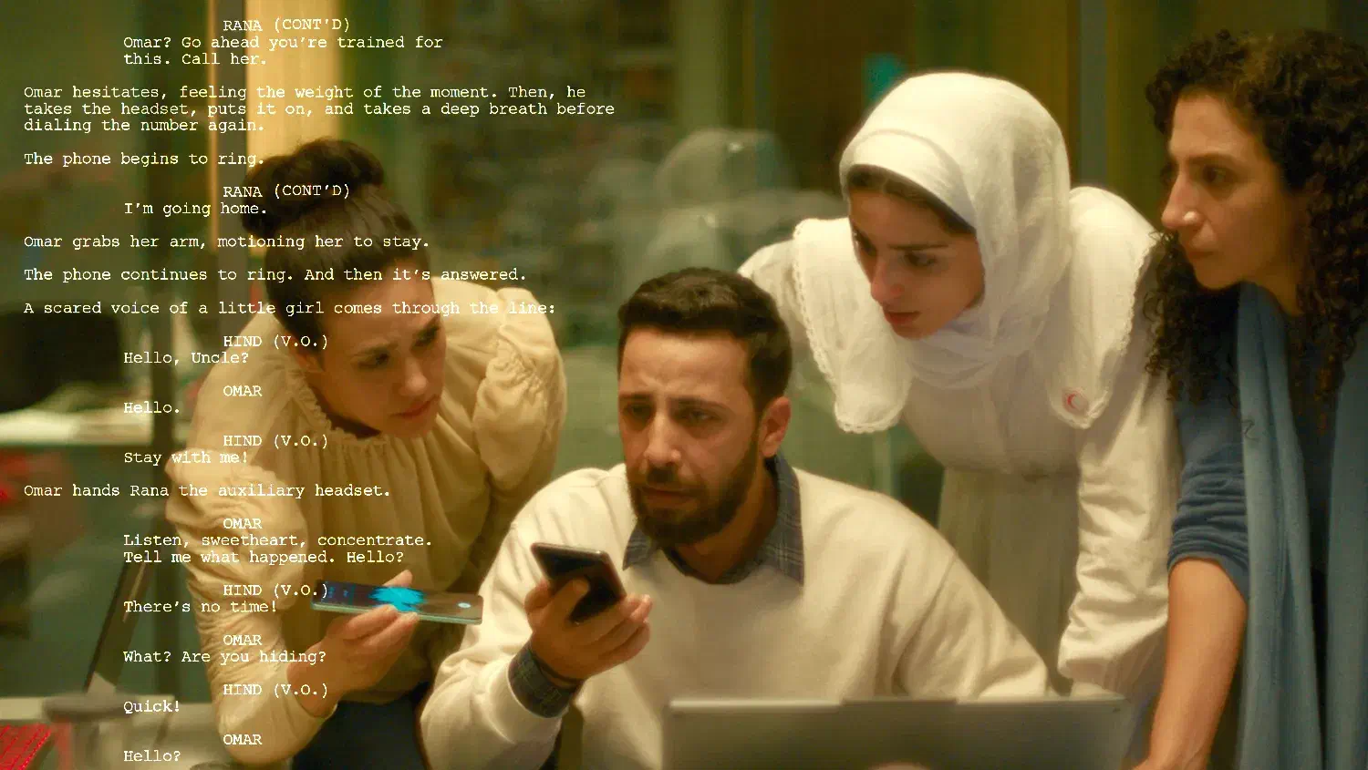 Image of scene from the film The Voice of Hind Rajab