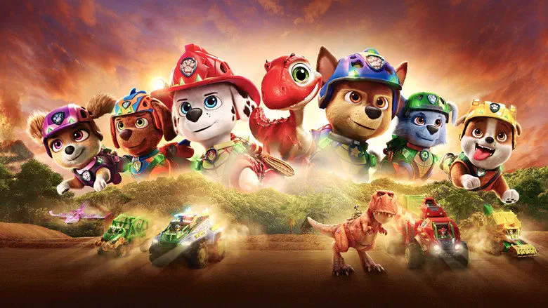 Image of scene from the film Paw Patrol: The Dino Movie