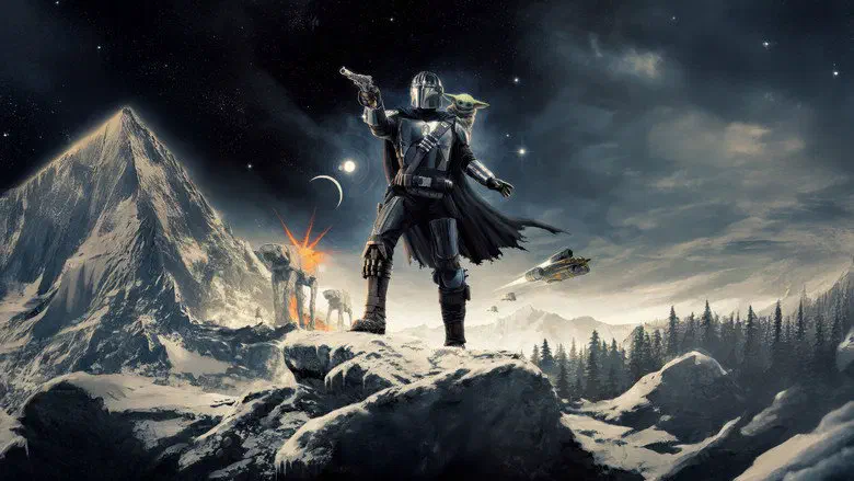 Image of scene from the film The Mandalorian and Grogu