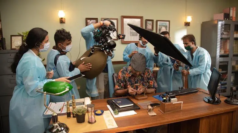 Image of scene from the film The Pickle Factory