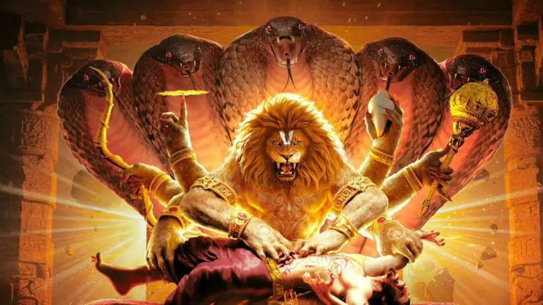 Image of scene from the film Mahavatar Narsimha